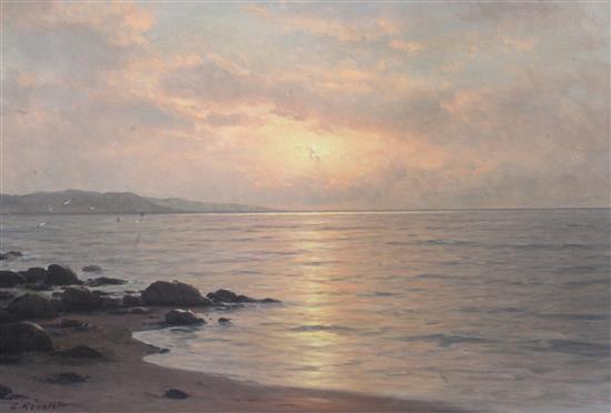 Carl Kenzler (1872-1947) Seascape 27.5 x 39.5in.